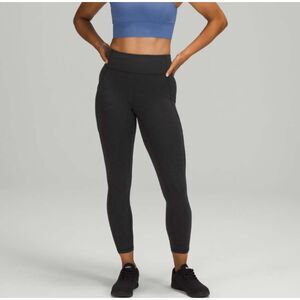 Women Lululemon Invigorate High-Rise Tight 25" Heathered Black Size 10